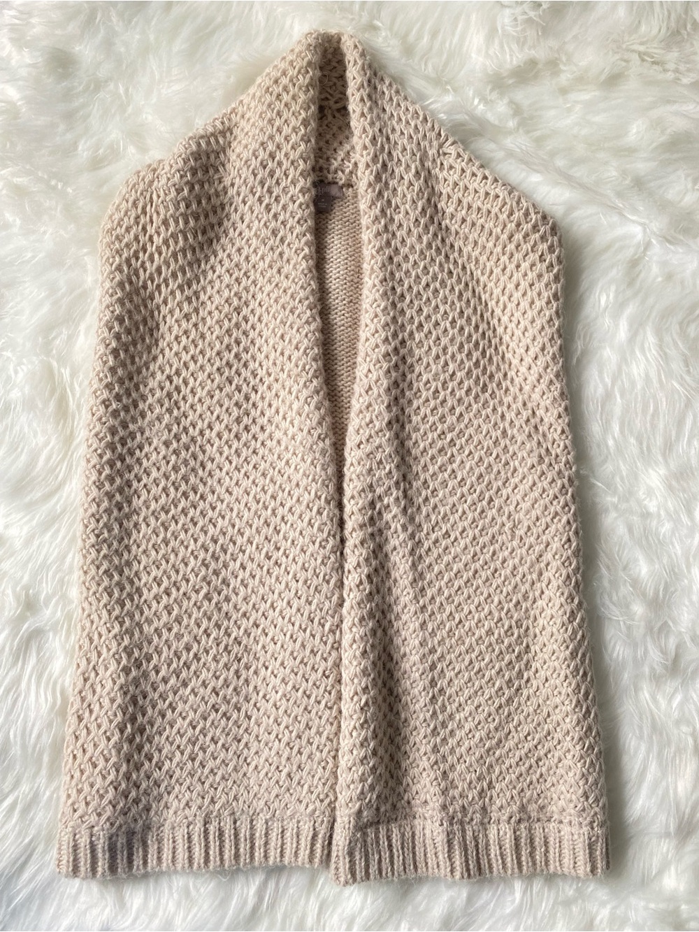 J. Jill Alpaca Knit Open Sweater Vest Beige Size Medium